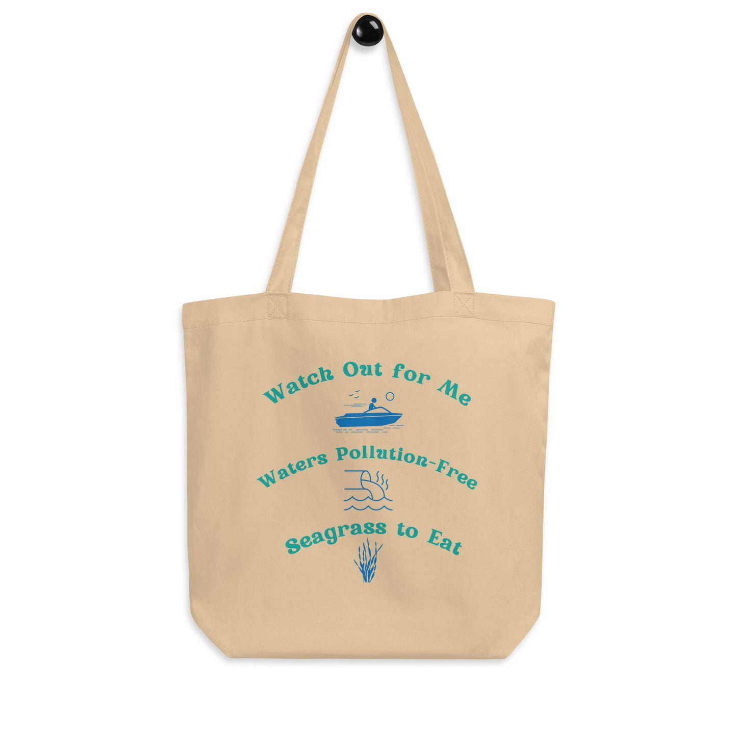 Save the Manatees Graphic Organic Cotton Eco Tote Bag