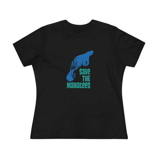Save The Manatees Women's Adult Premium Short Sleeve Shirt