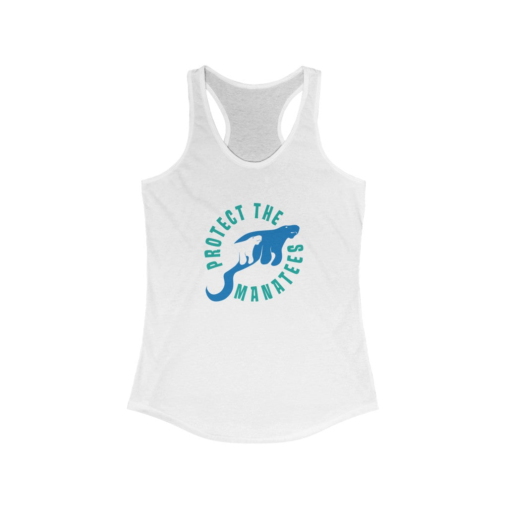 Protect The Manatees Women's Ideal Racerback Graphic Tank Top