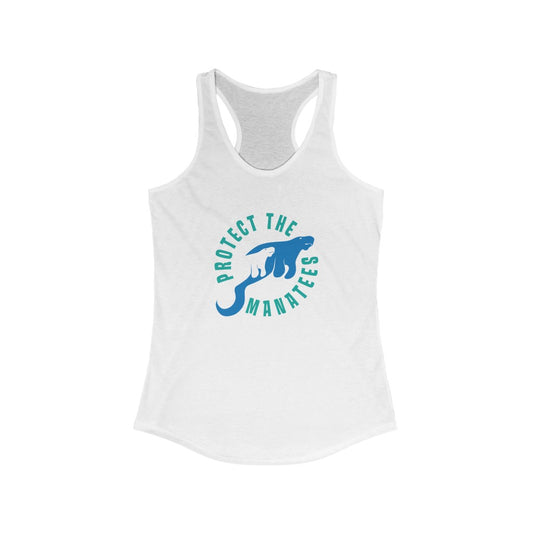 Protect The Manatees Women's Ideal Racerback Graphic Tank Top