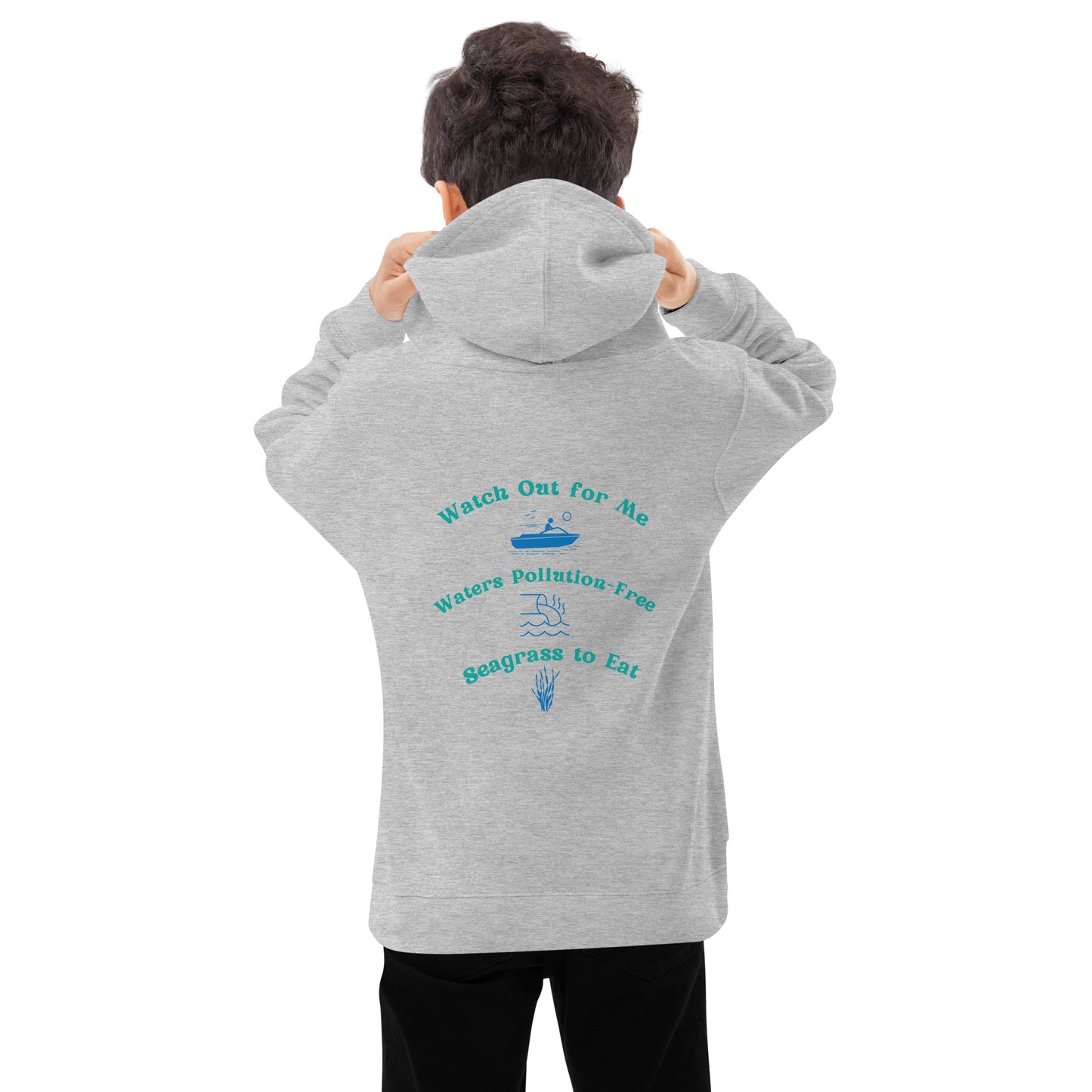 Protect the Manatees Embroidered Kids Fleece Hoodie