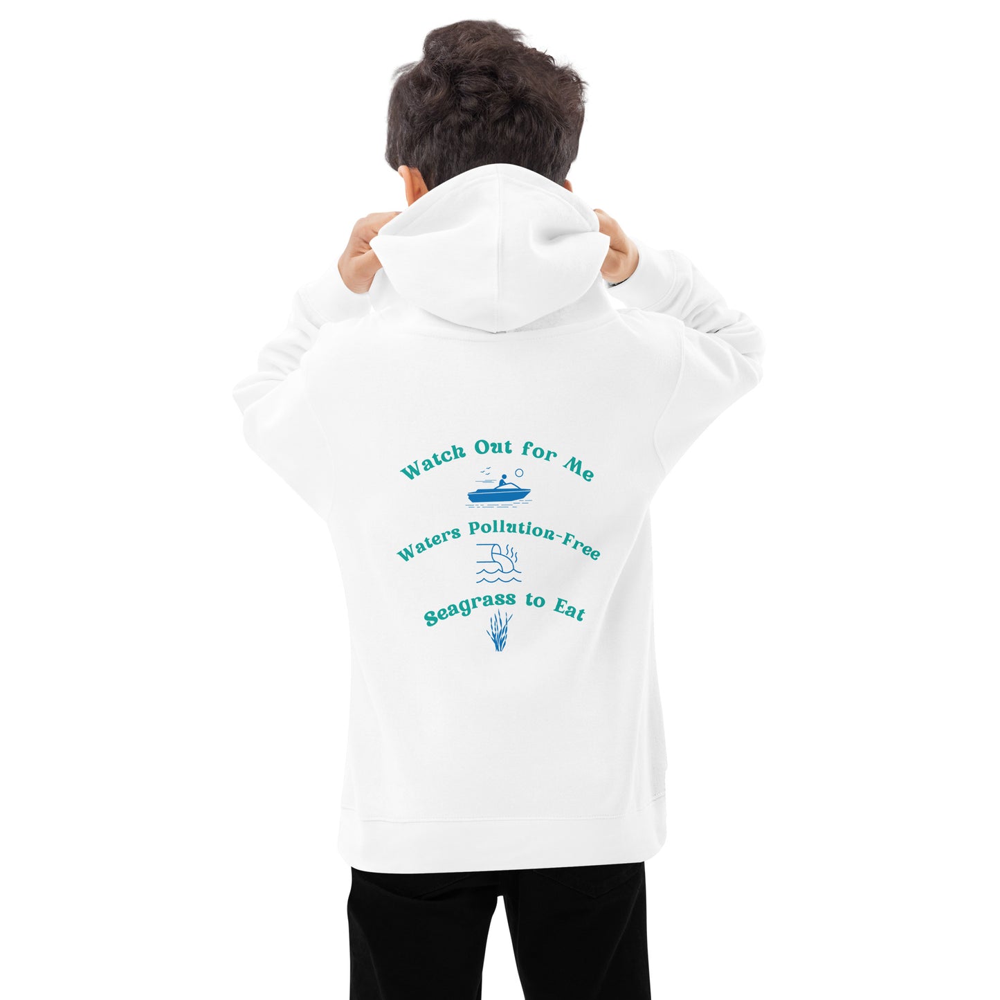 Protect the Manatees Embroidered Kids Fleece Hoodie