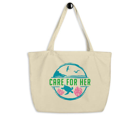 Care For Planet Earth Against Climate Change Large Eco Tote Bag