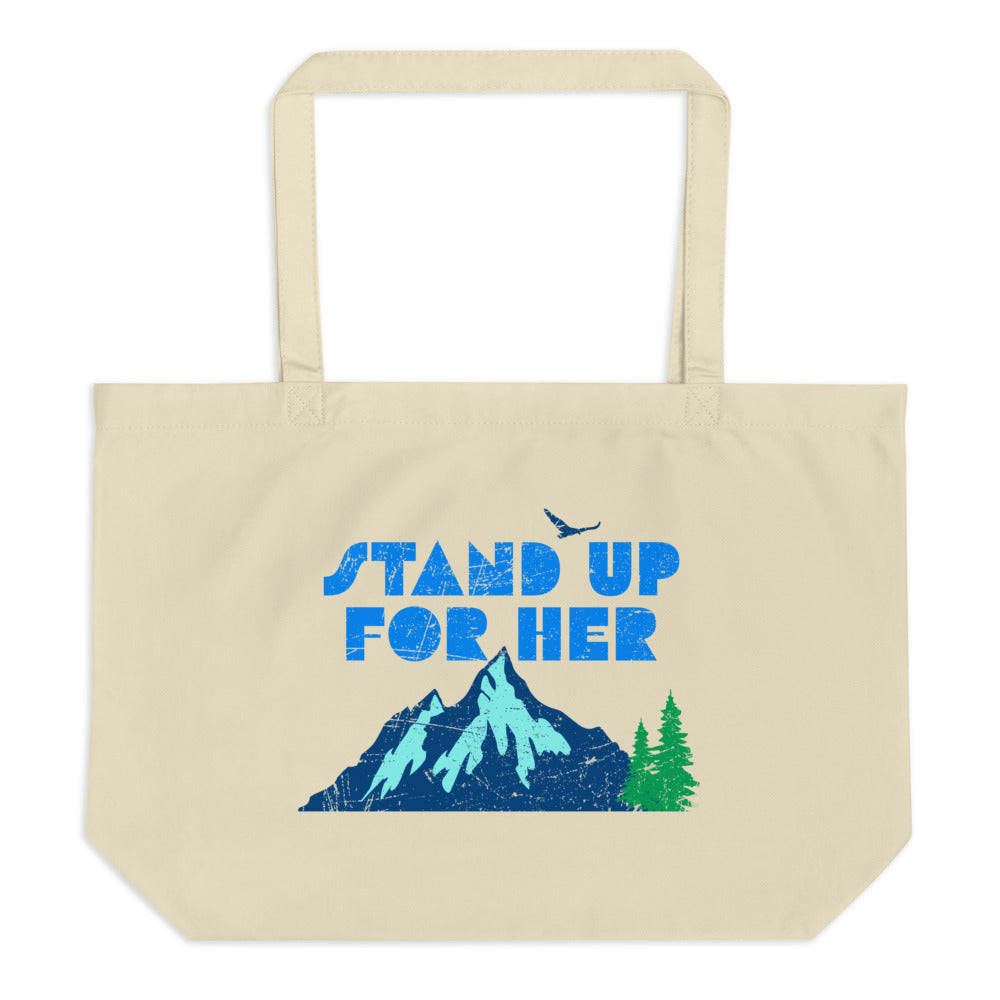 Stand Up For Planet Earth Large Organic Cotton Sustainable Tote Bag
