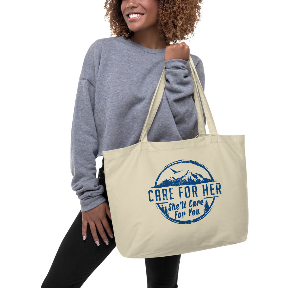Climate Change Large Organic Cotton Tote Bag