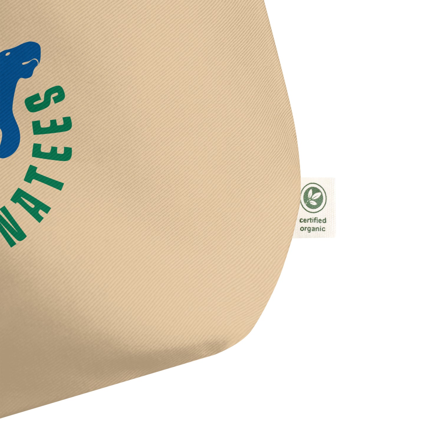 Protect the Manatees Large Organic Cotton Sustainable Tote Bag