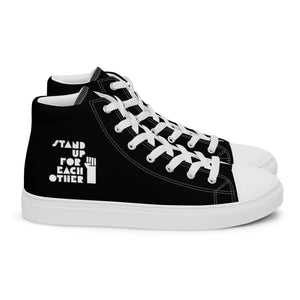 Stand Up For Each Other Men’s High Top Canvas Sneaks