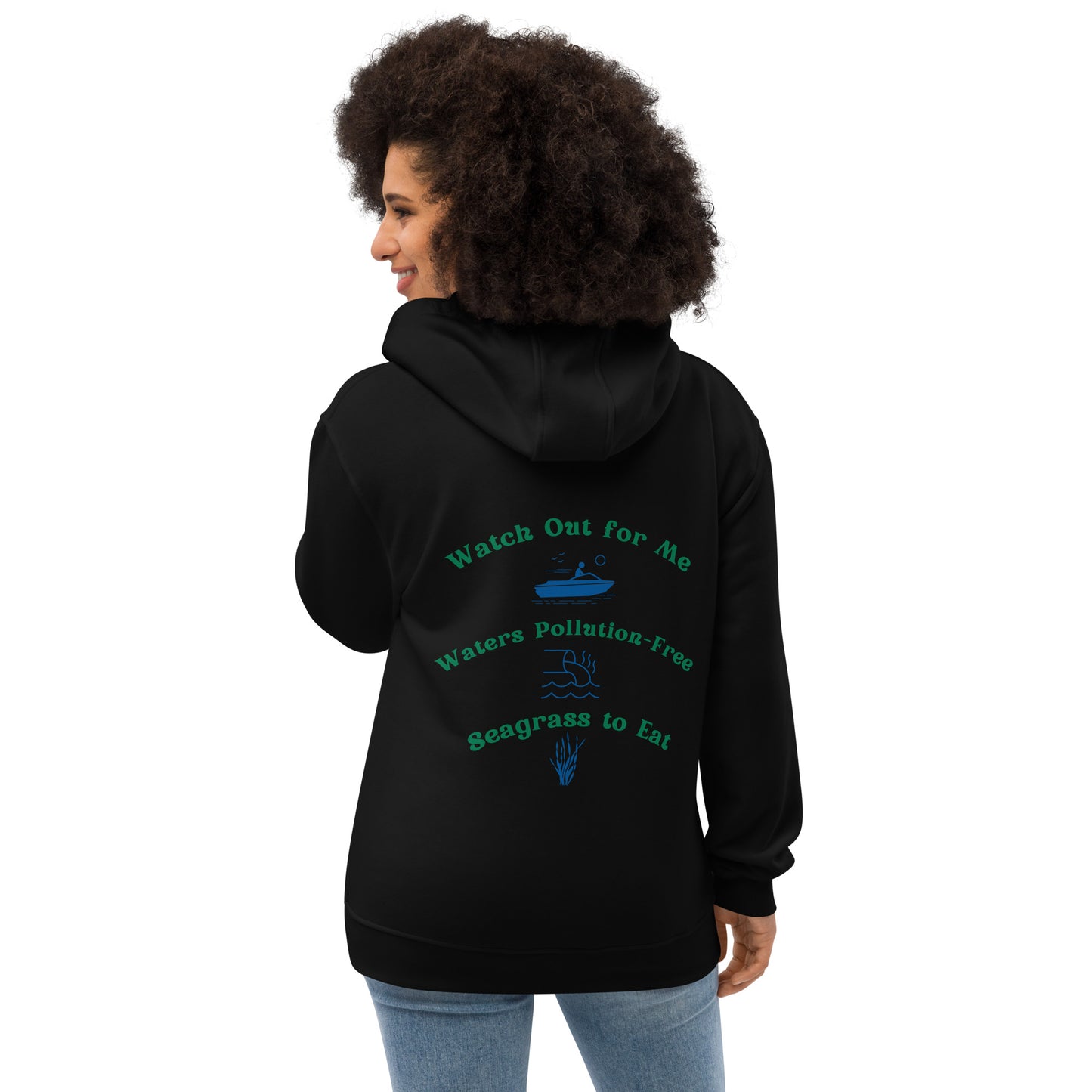 Protect the Manatees Embroidered Adult Unisex Sustainable Hoodie