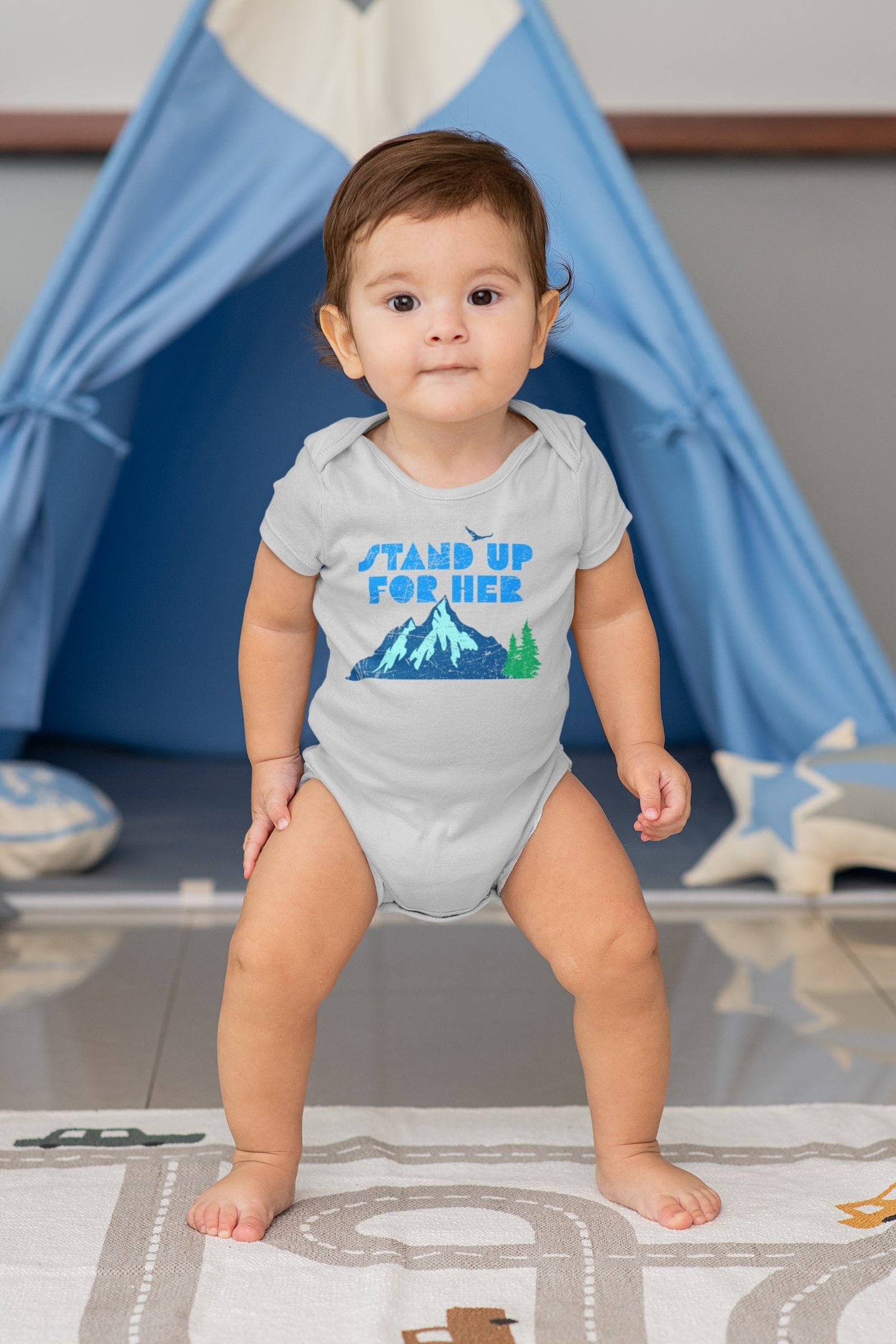 Stand Up For Planet Earth Baby Short Sleeve One Piece