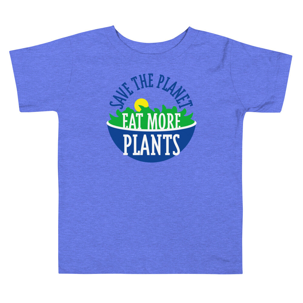 Save The Planet, Eat More Plants! Vegetarian Vegan Toddler Short Sleeve T-Shirt