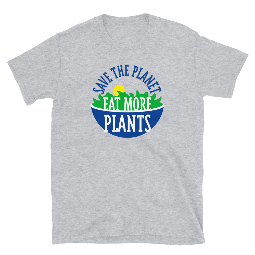 Save the Planet, Eat More Plants! Vegetarian Vegan Short-Sleeve T-Shirt