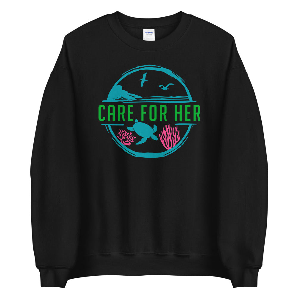 Care For Planet Earth Against Climate Change Adult Crewneck Sweatshirt