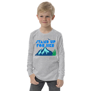 Open image in slideshow, Stand Up For Planet Earth Youth Long Sleeve Tee
