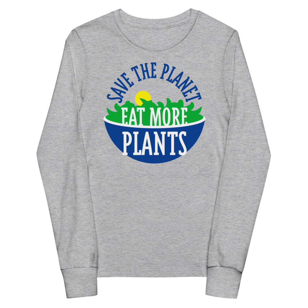 Save the Planet, Eat More Plants! Youth Long Sleeve Tee
