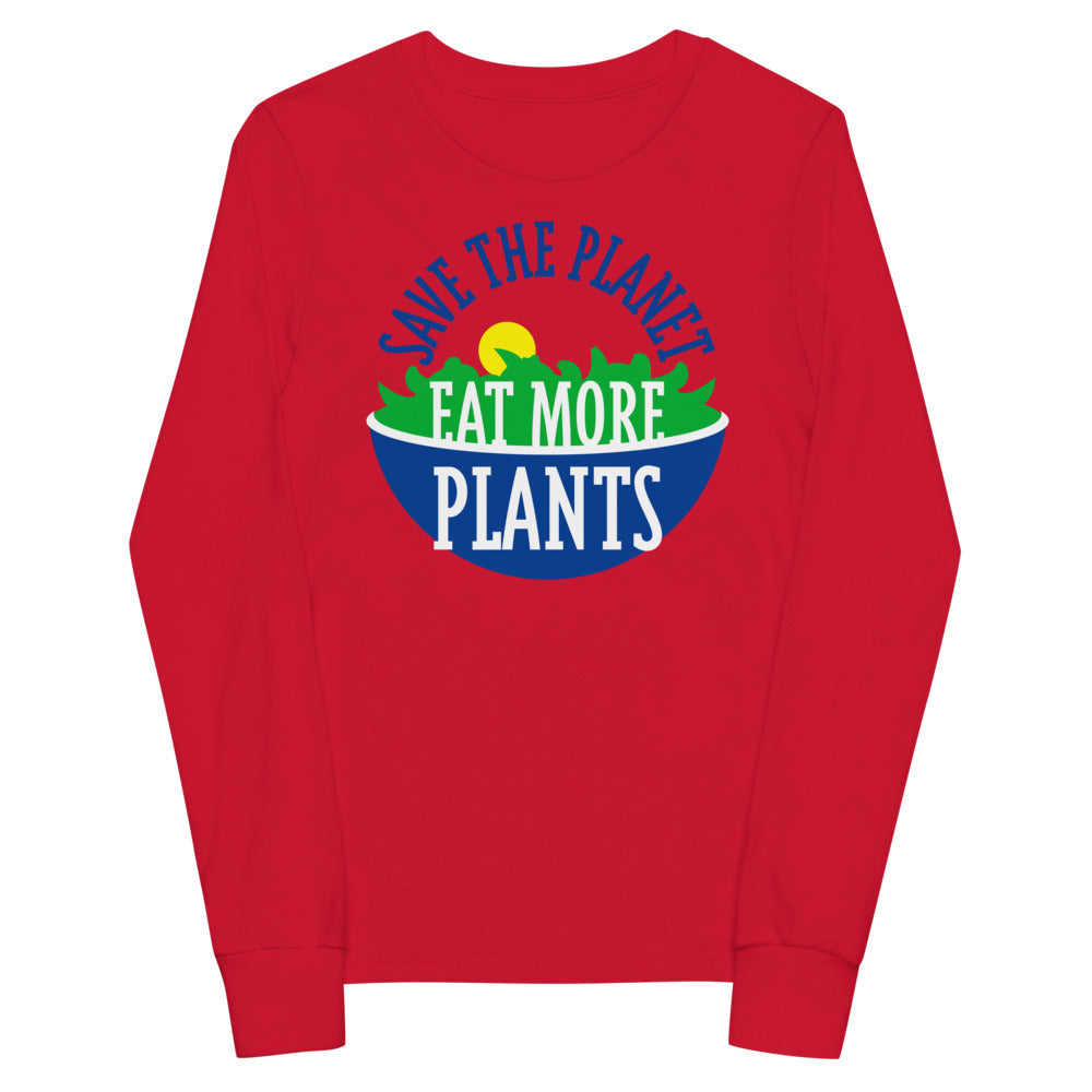 Save the Planet, Eat More Plants! Youth Long Sleeve Tee