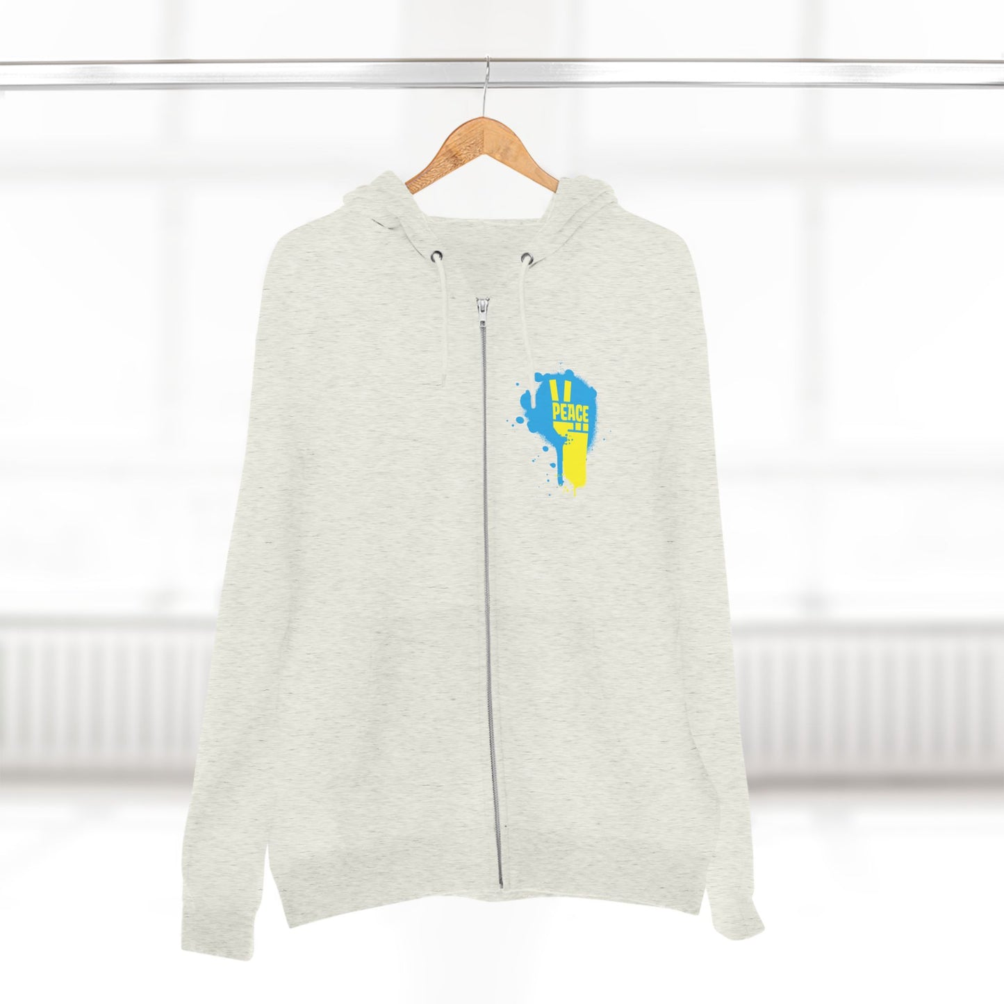 Peace for Ukraine Trendy Streetwear Design Unisex Zip Up Hoodie