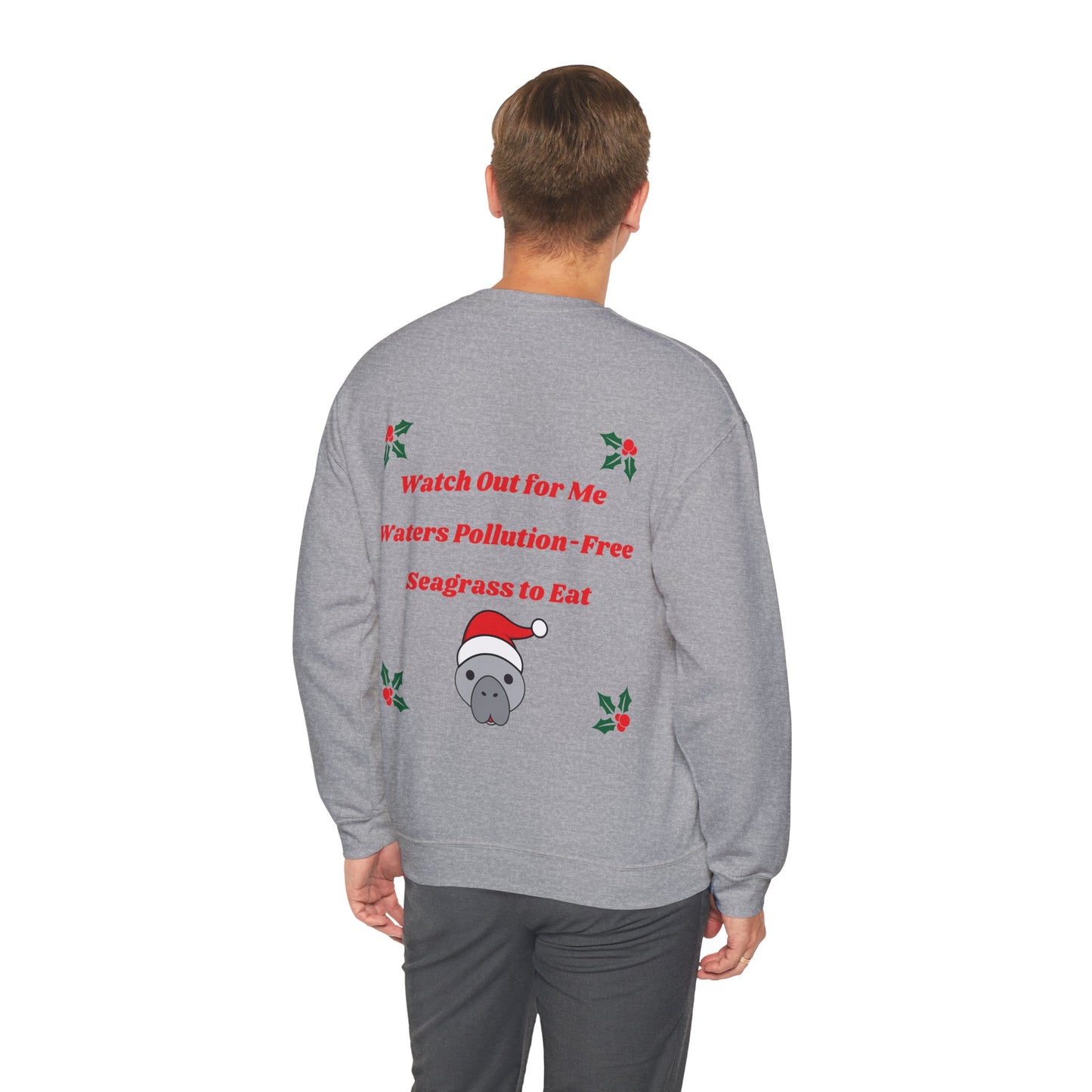 Manatee Holiday Wishes Christmas Unisex Heavy Blend Crewneck Sweatshirt