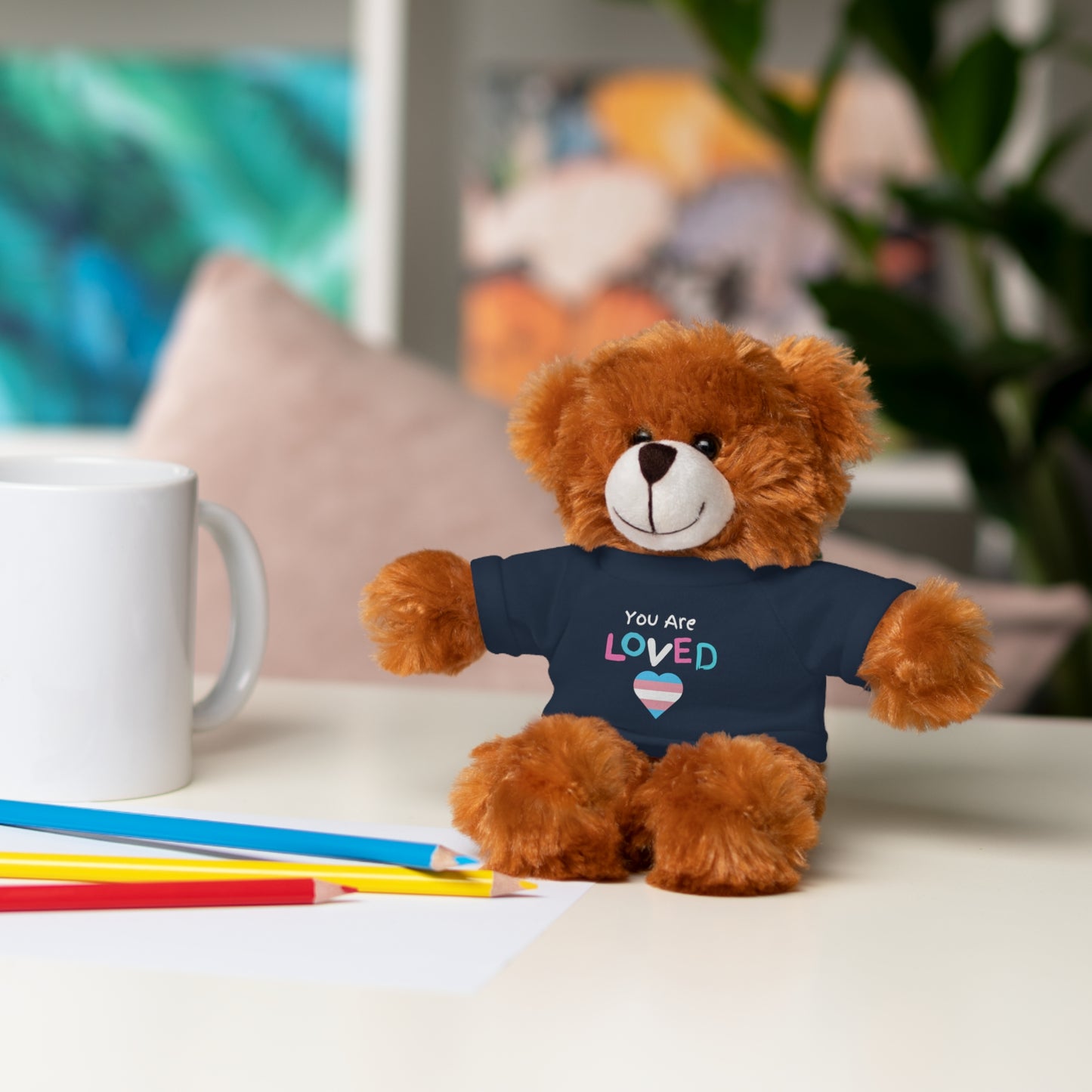You Are Loved Transgender Stuffed Animals with Tee
