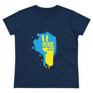 Open image in slideshow, Peace for Ukraine Women&#39;s Cotton Tee
