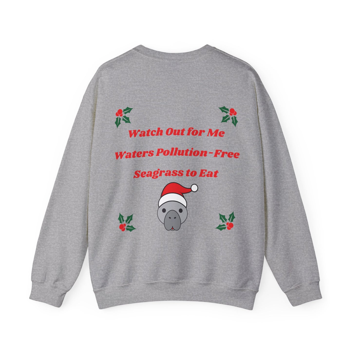Manatee Holiday Wishes Christmas Unisex Heavy Blend Crewneck Sweatshirt