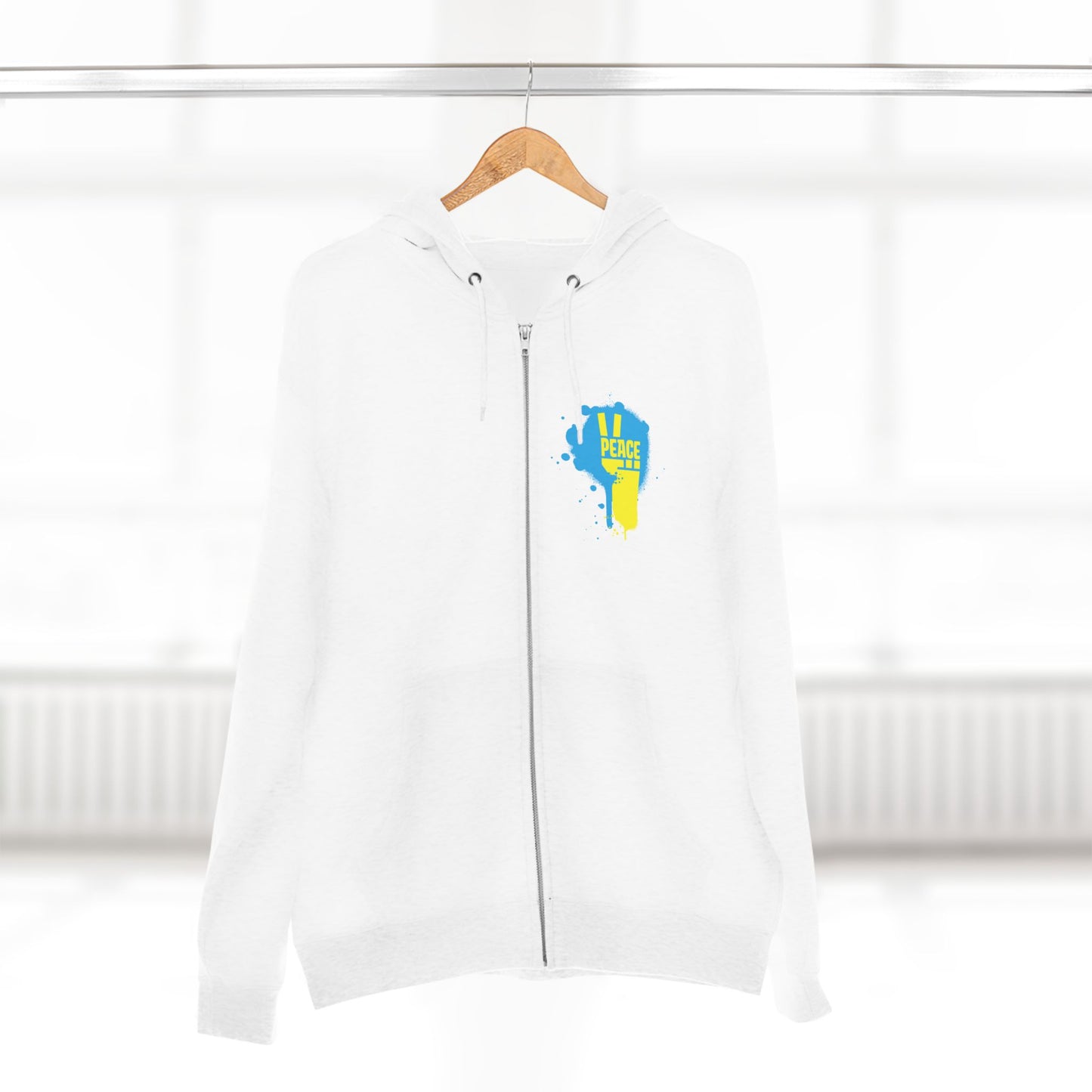 Peace for Ukraine Trendy Streetwear Design Unisex Zip Up Hoodie