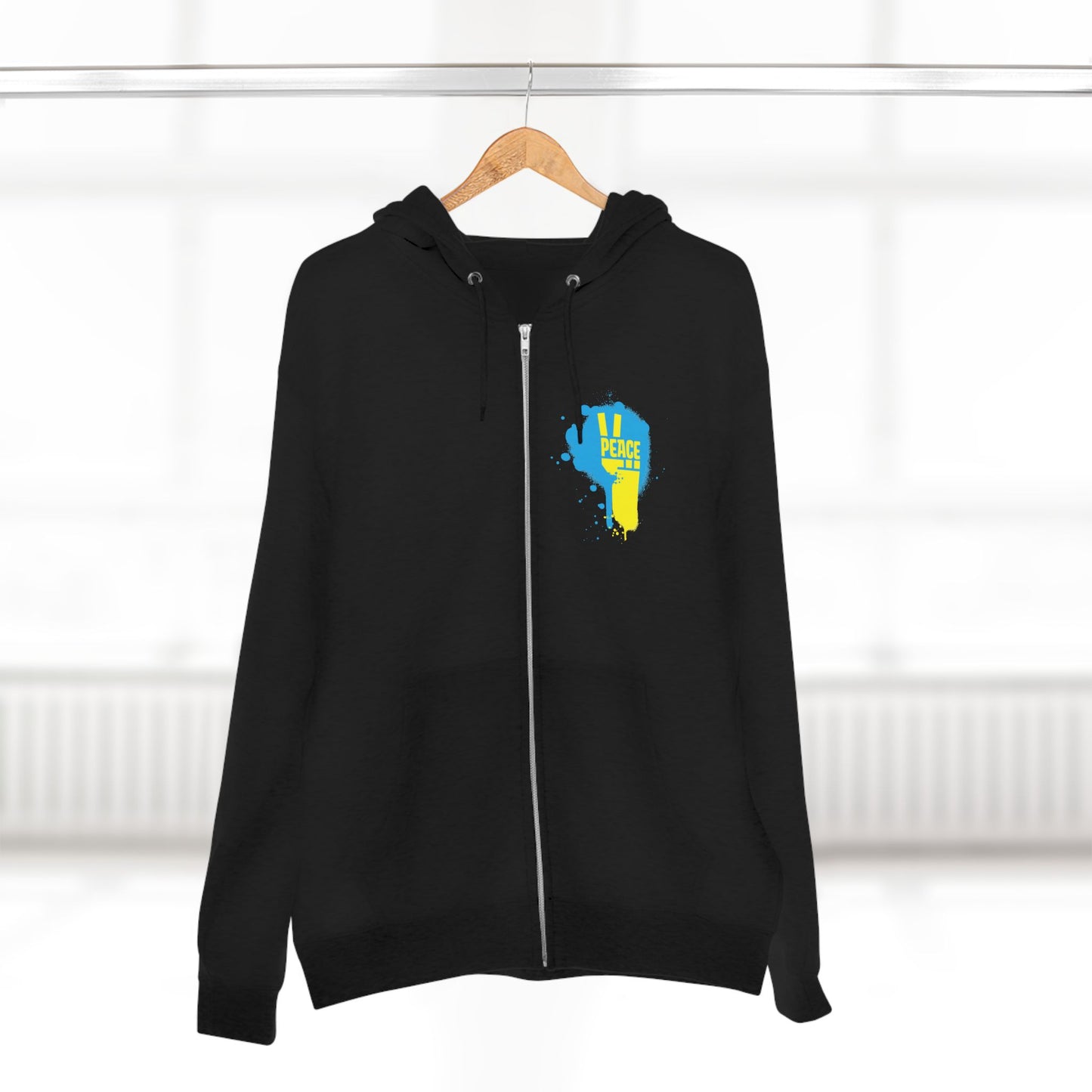 Peace for Ukraine Trendy Streetwear Design Unisex Zip Up Hoodie