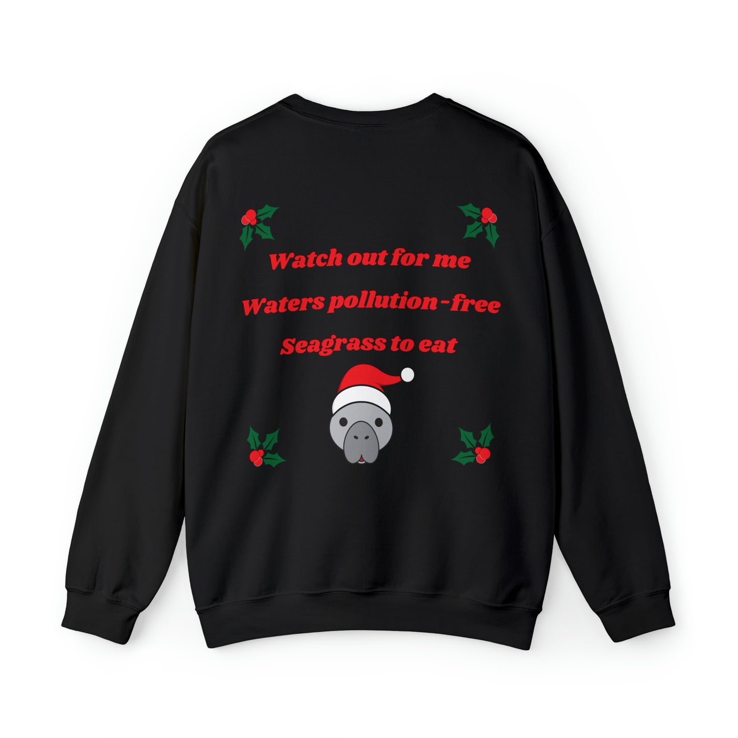Manatee Holiday Wishes Christmas Unisex Heavy Blend Crewneck Sweatshirt