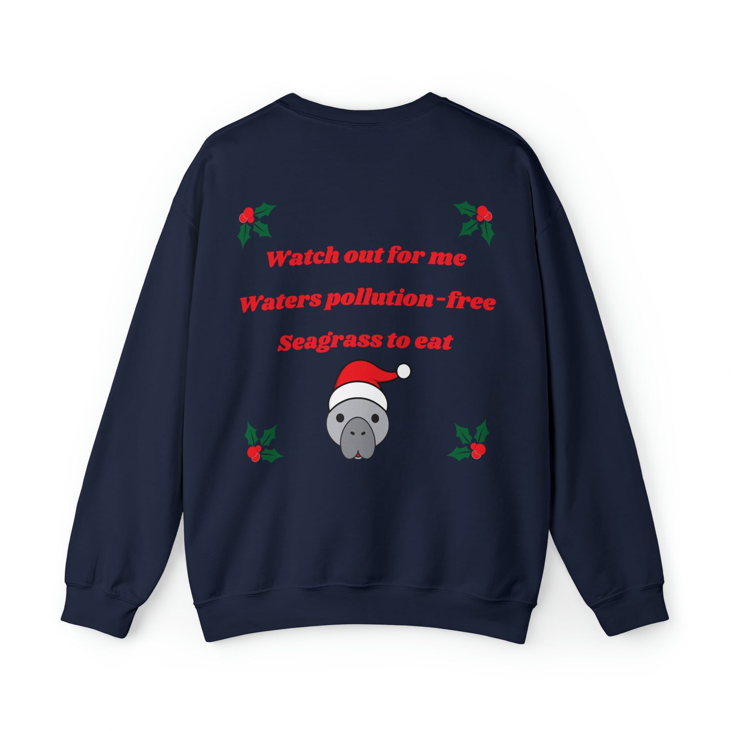 Manatee Holiday Wishes Christmas Unisex Heavy Blend Crewneck Sweatshirt