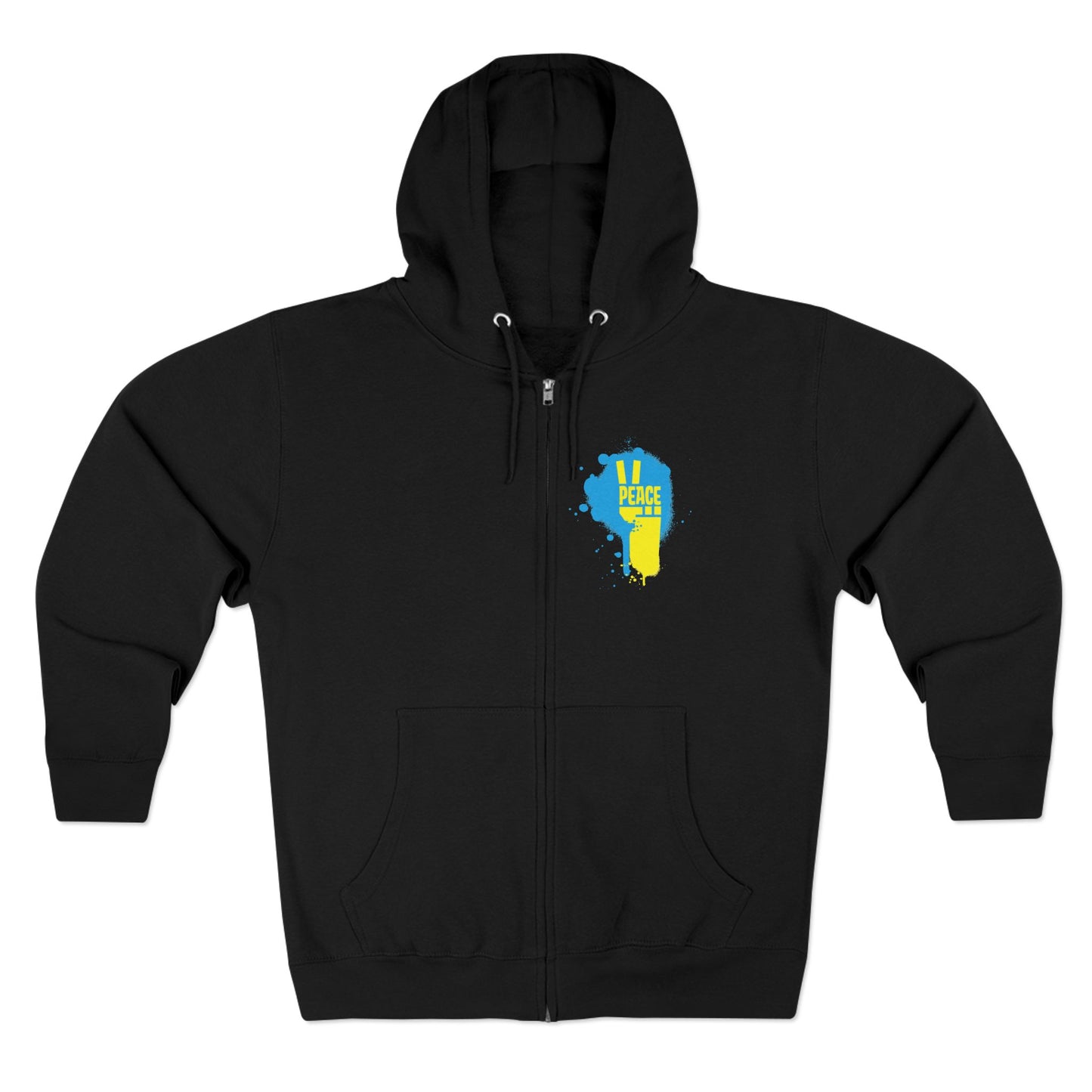 Peace for Ukraine Trendy Streetwear Design Unisex Zip Up Hoodie