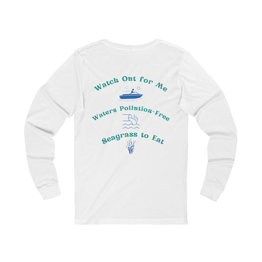 Protect The Manatees Adult Unisex Jersey Long Sleeve Graphic Shirt