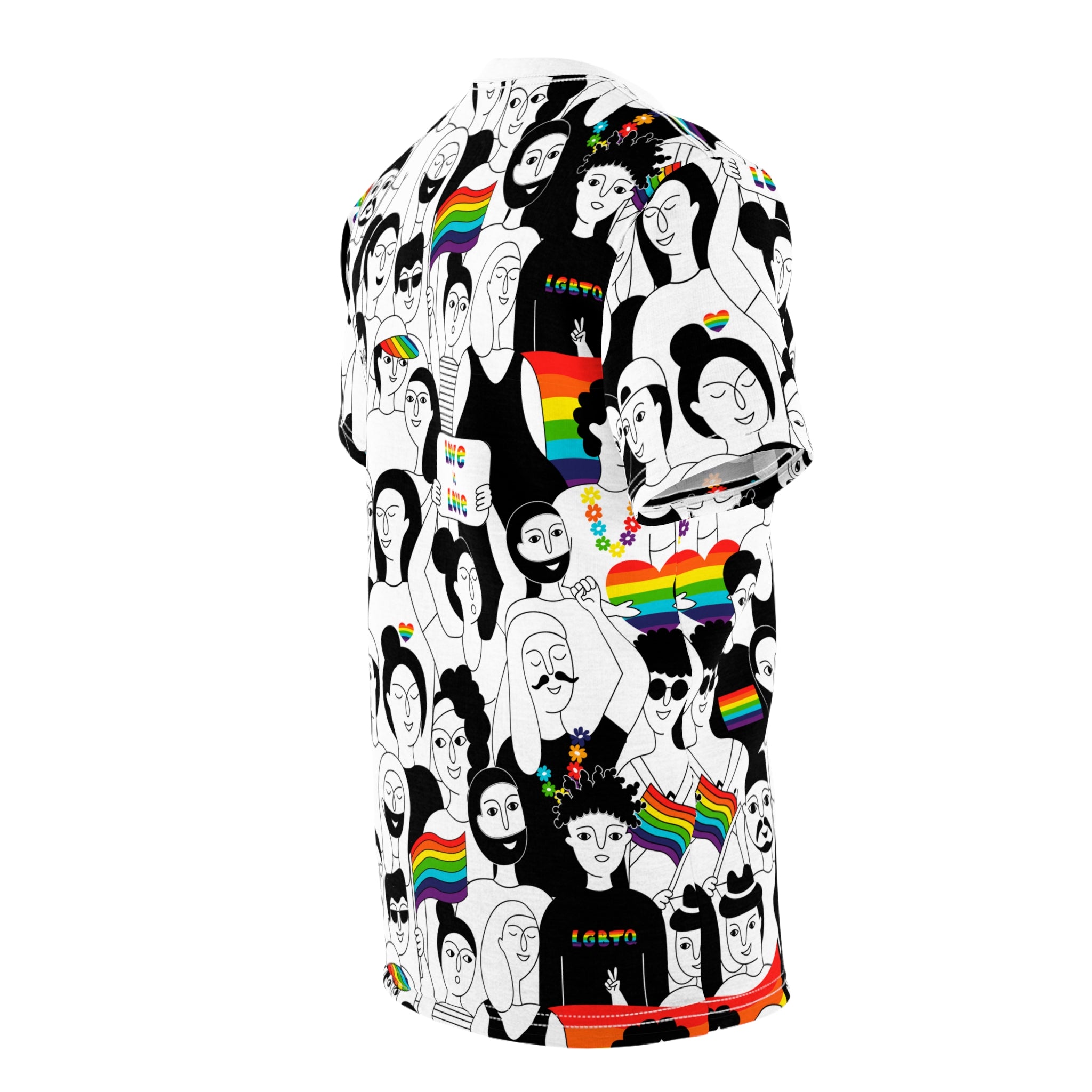 Love is Love Gay Pride Rainbow Flag All Over Print Unisex Graphic Tshirt