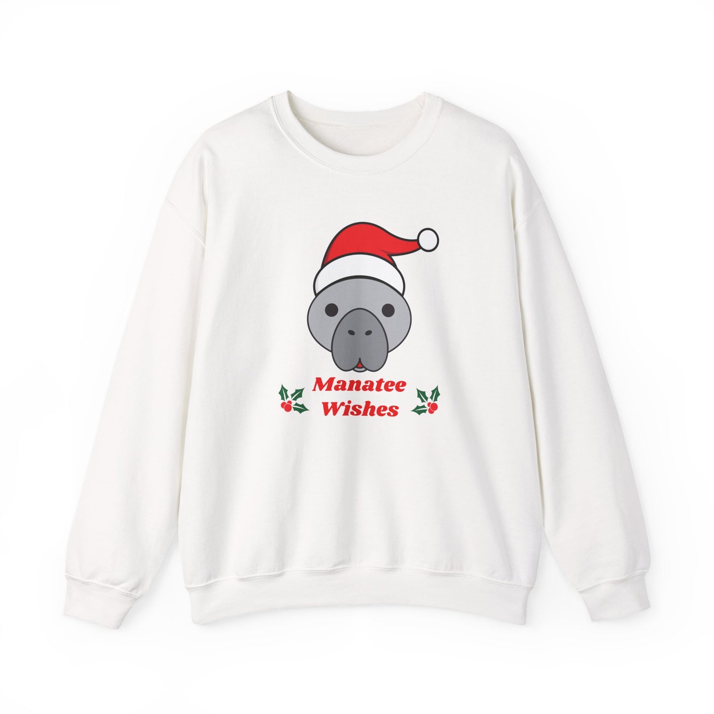 Manatee Holiday Wishes Christmas Unisex Heavy Blend Crewneck Sweatshirt