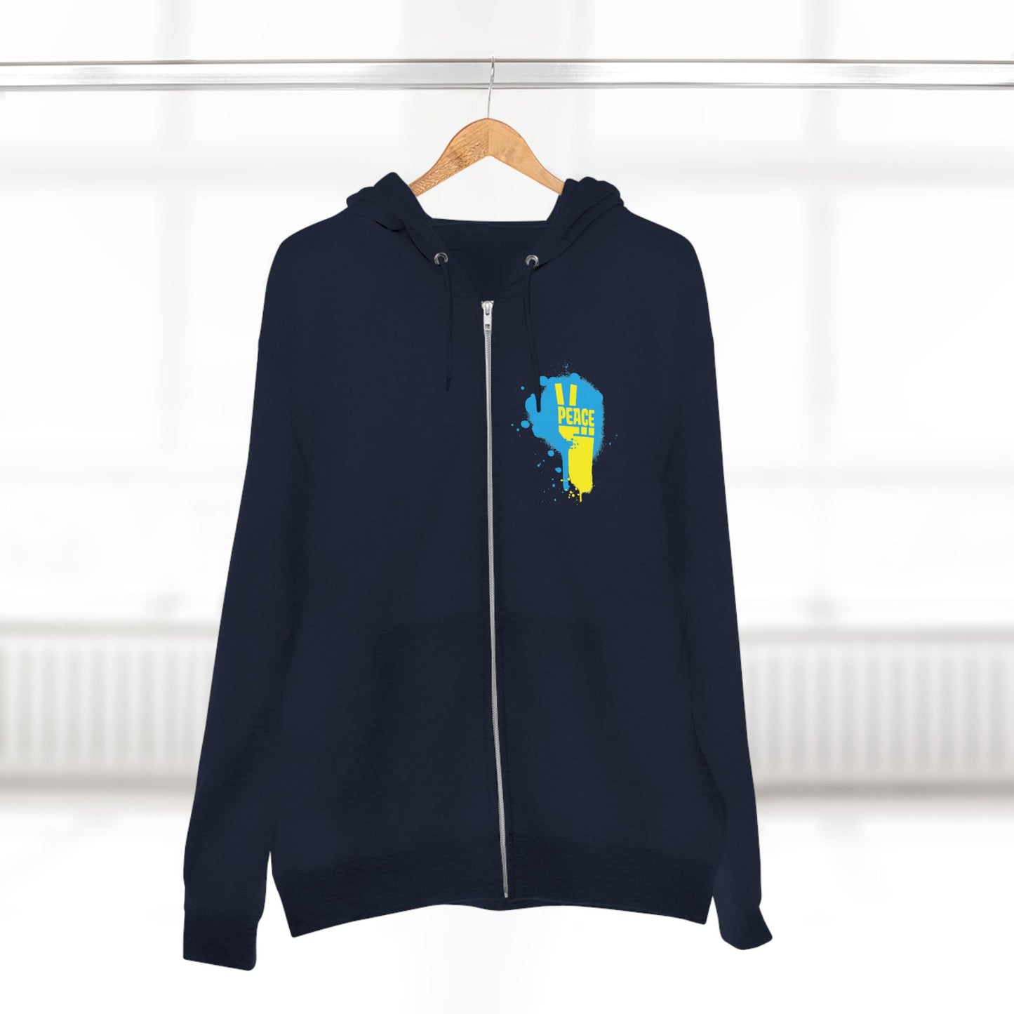 Peace for Ukraine Trendy Streetwear Design Unisex Zip Up Hoodie