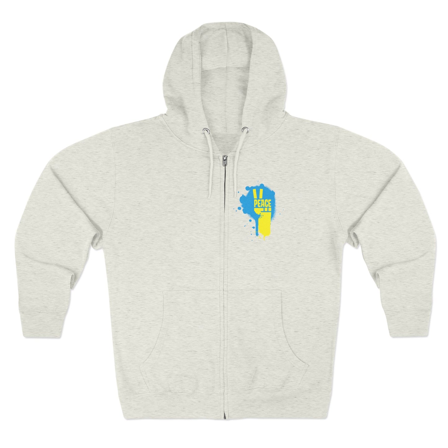 Peace for Ukraine Trendy Streetwear Design Unisex Zip Up Hoodie
