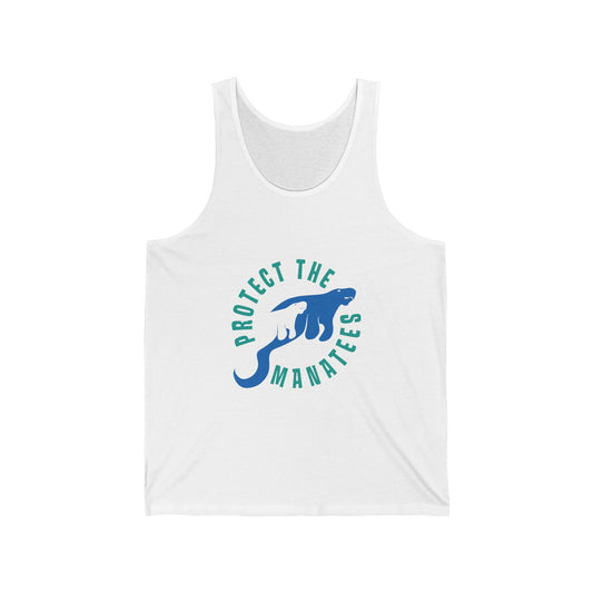 Protect The Manatees Unisex Jersey Tank Front and Back Print