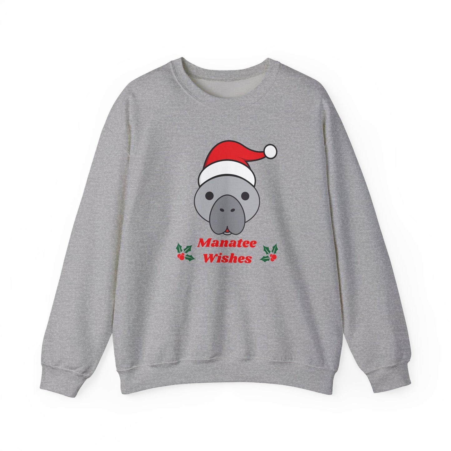 Manatee Holiday Wishes Christmas Unisex Heavy Blend Crewneck Sweatshirt