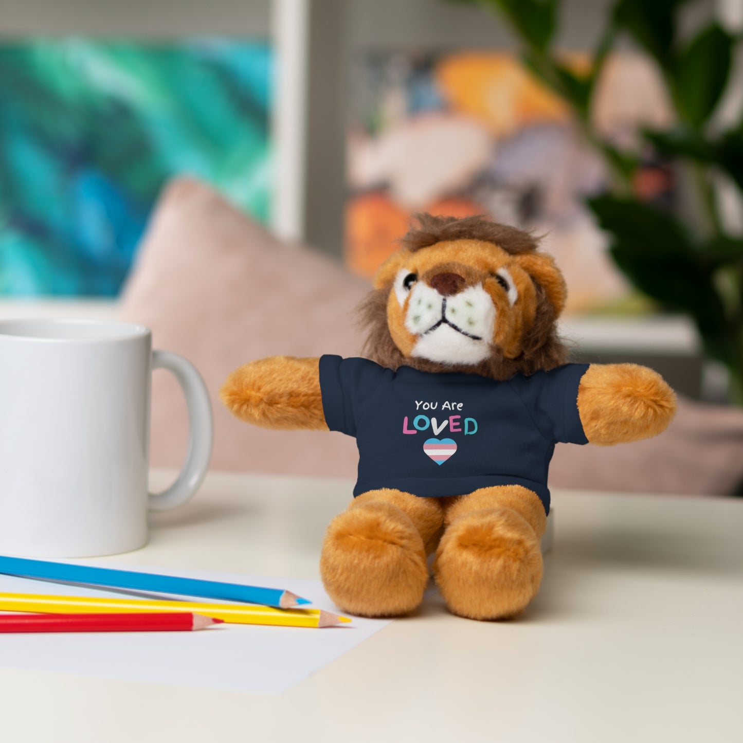 You Are Loved Transgender Stuffed Animals with Tee