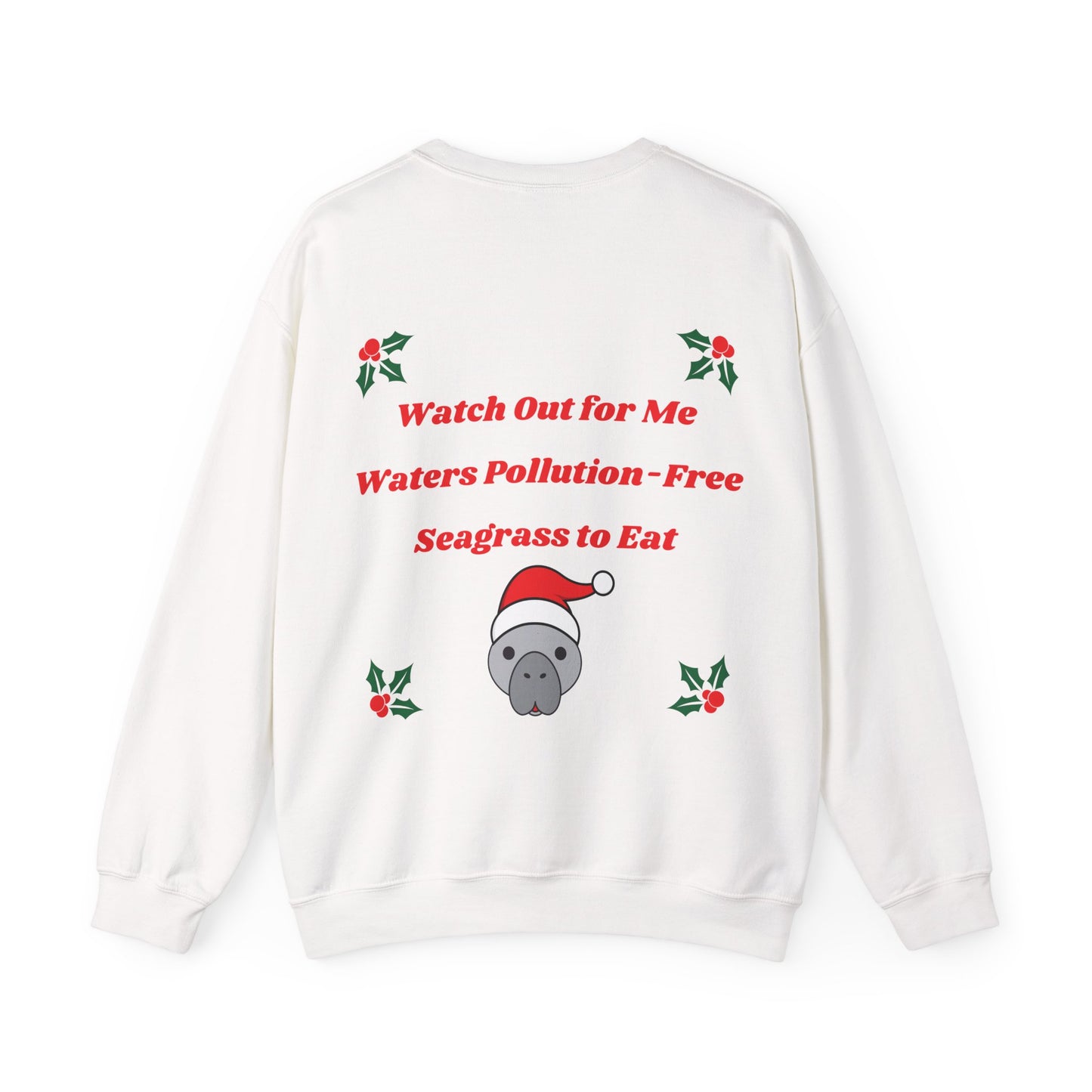 Manatee Holiday Wishes Christmas Unisex Heavy Blend Crewneck Sweatshirt