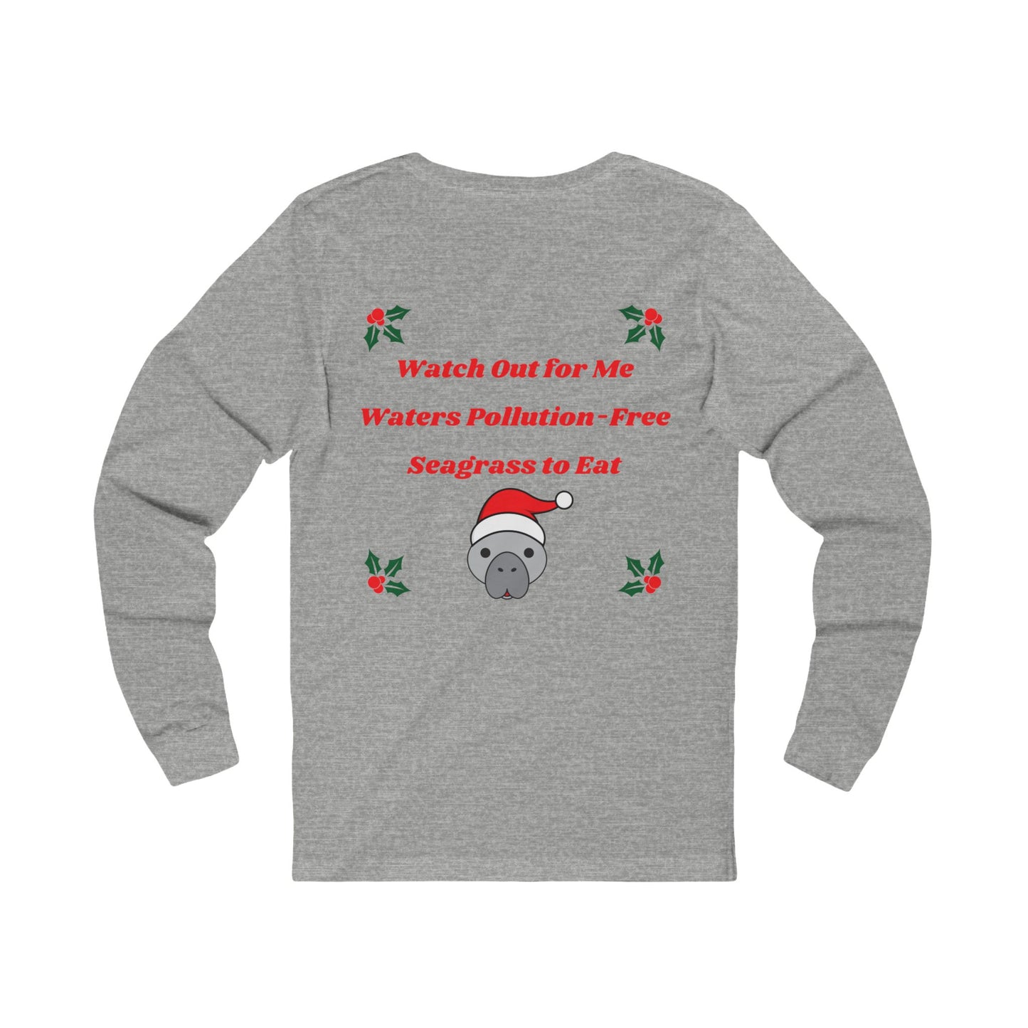 Manatee Holiday Wishes Christmas Unisex Jersey Long Sleeve Shirt