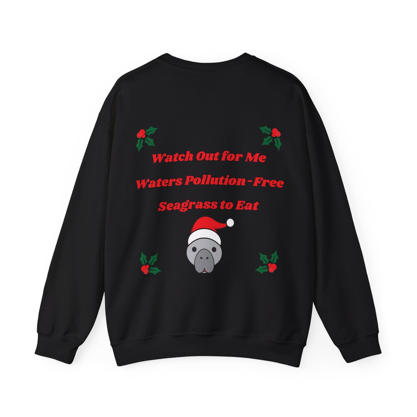 Manatee Holiday Wishes Christmas Unisex Heavy Blend Crewneck Sweatshirt