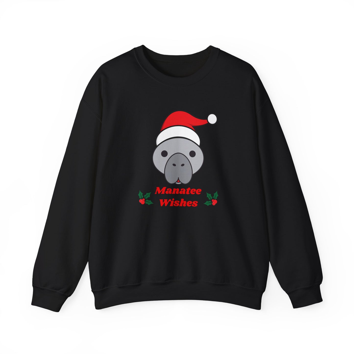 Manatee Holiday Wishes Christmas Unisex Heavy Blend Crewneck Sweatshirt