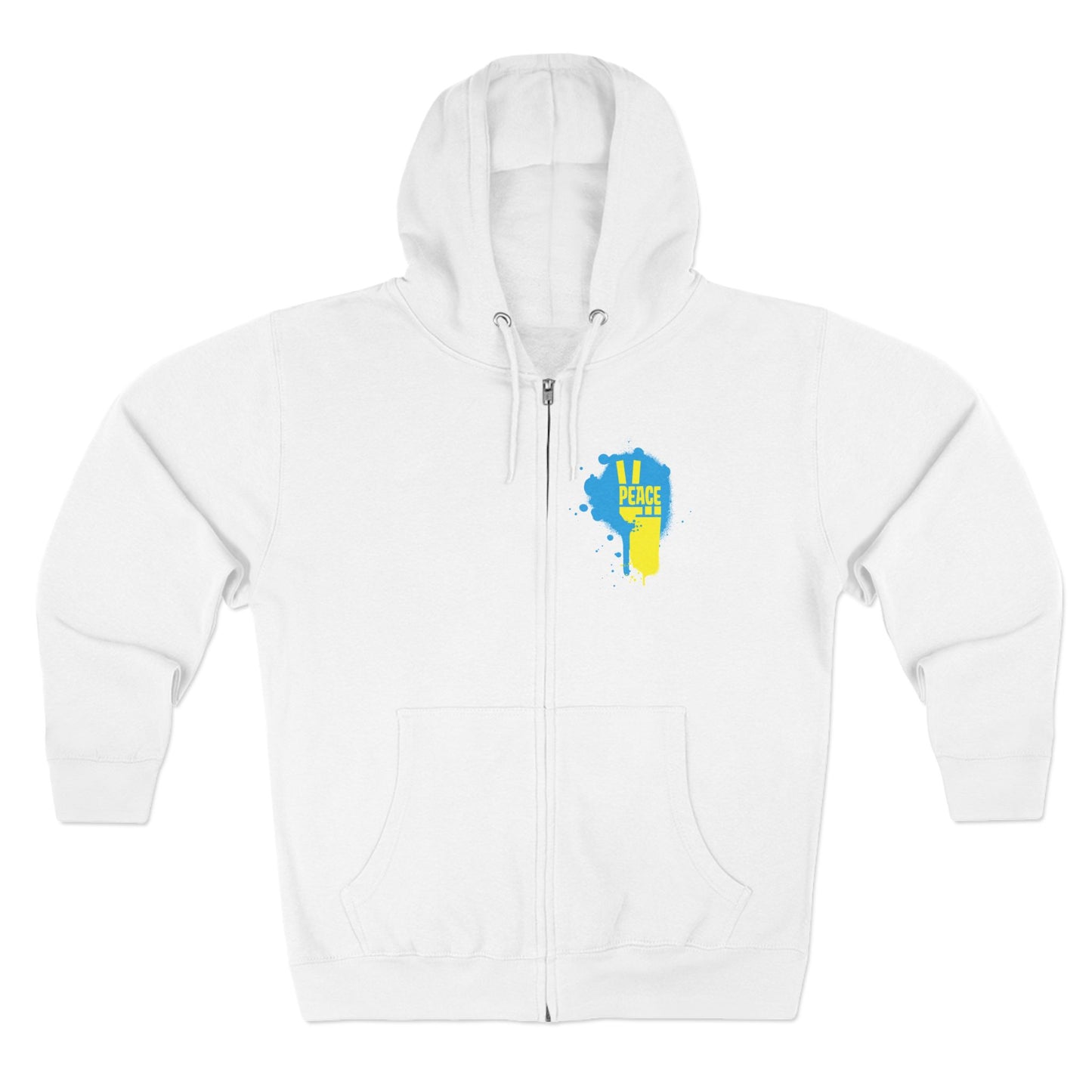 Peace for Ukraine Trendy Streetwear Design Unisex Zip Up Hoodie