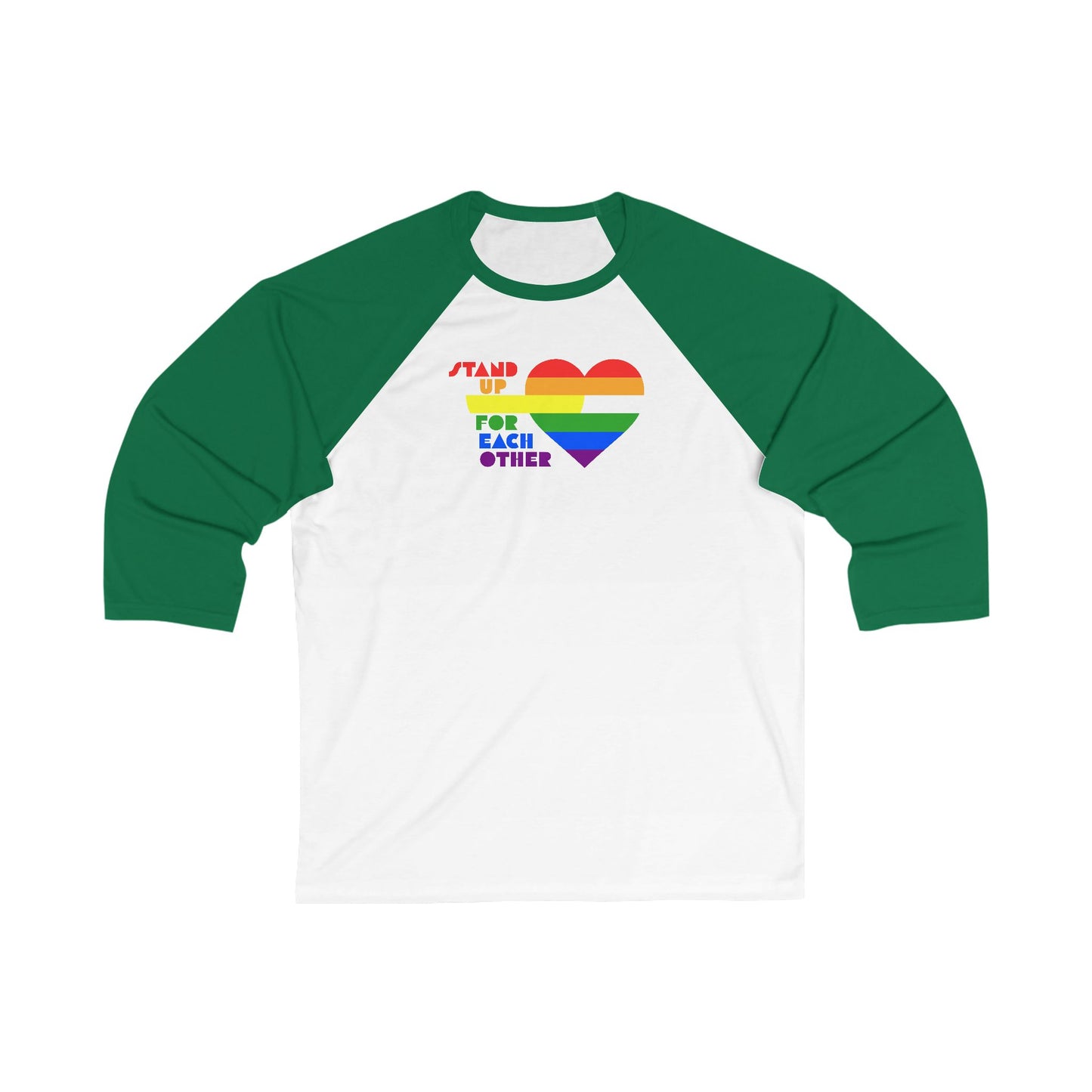 Stand Up For Each Other Pride Adult Unisex 3\4 Sleeve Baseball Shirt