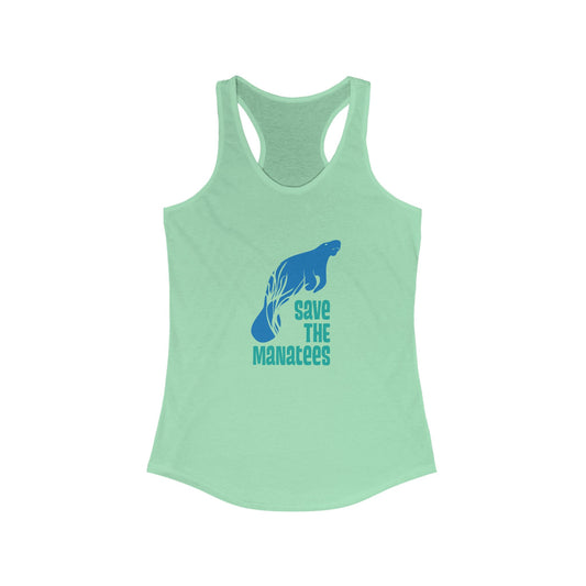 Save the Manatees Adult Women's Ideal Racerback Tank