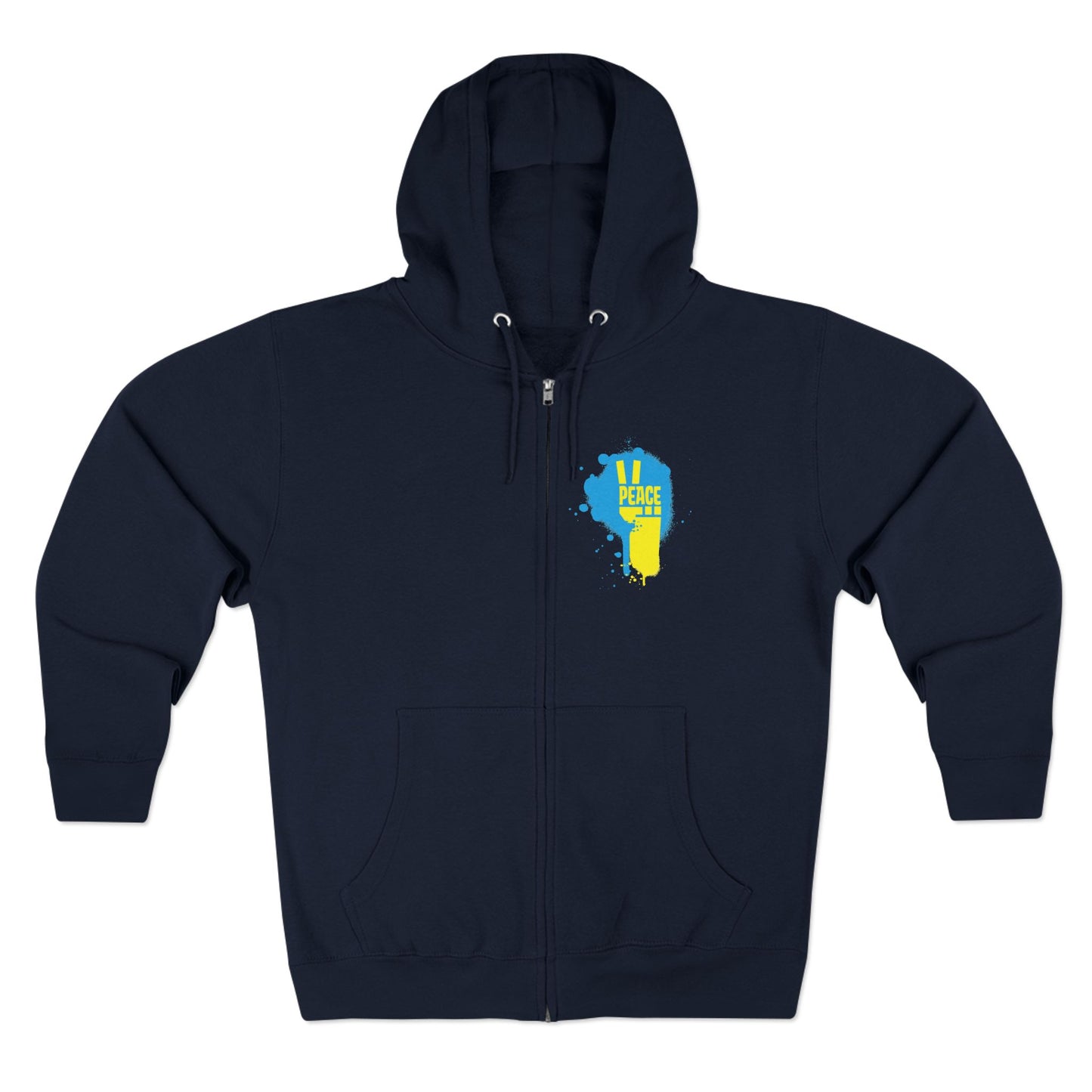 Peace for Ukraine Trendy Streetwear Design Unisex Zip Up Hoodie