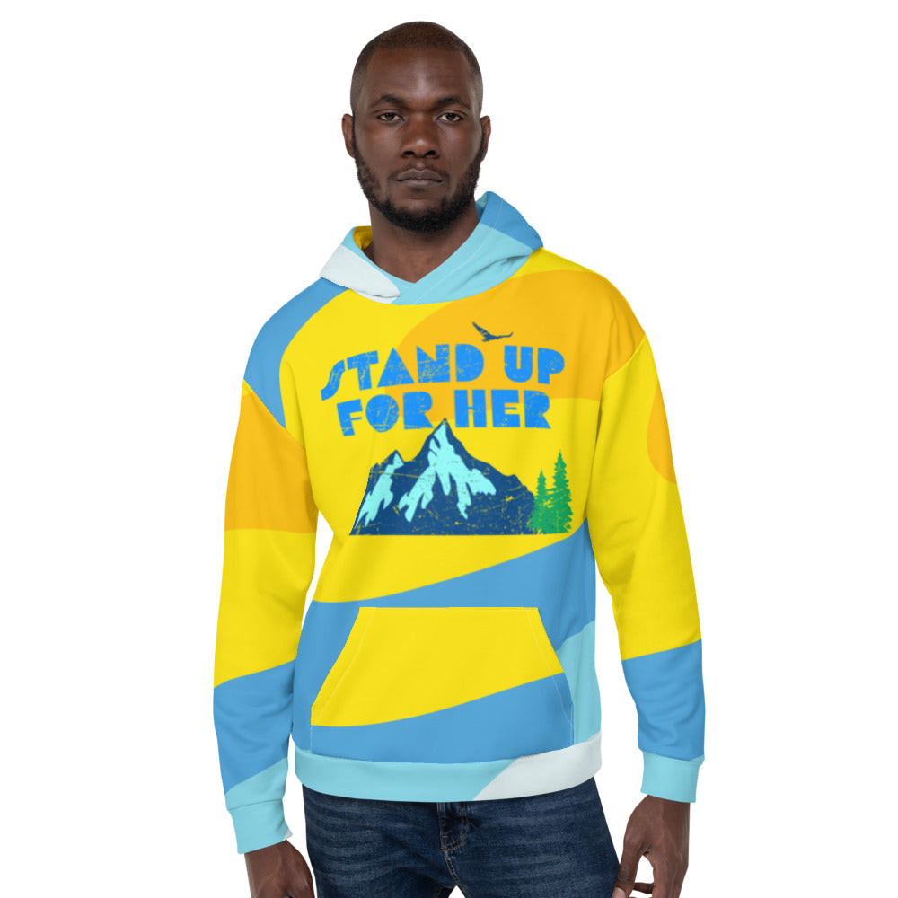 Stand Up for Planet Earth Against Climate Change Adult All Over Print Unisex Hoodie