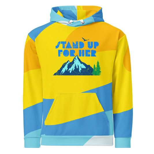 Stand Up for Planet Earth Against Climate Change Adult All Over Print Unisex Hoodie