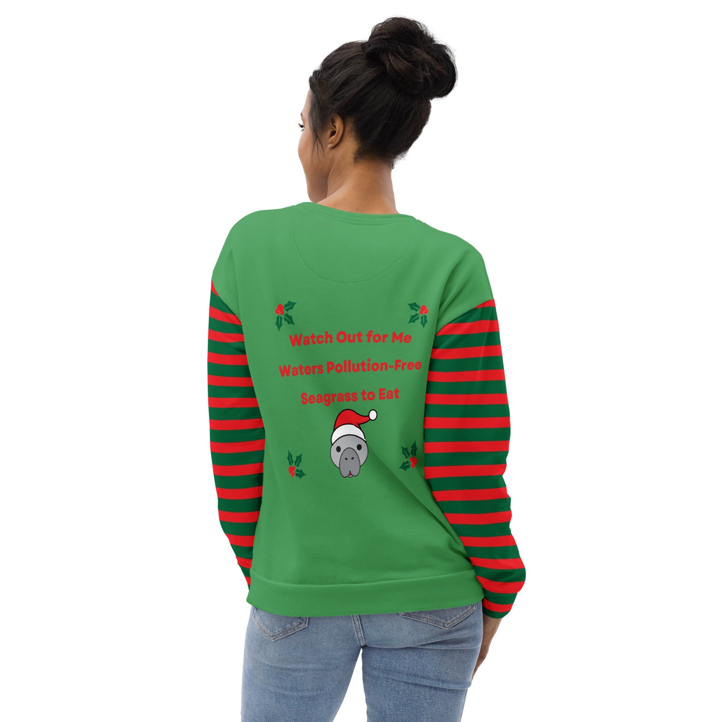 Christmas Manatee All Over Print Adult Unisex Sweatshirt