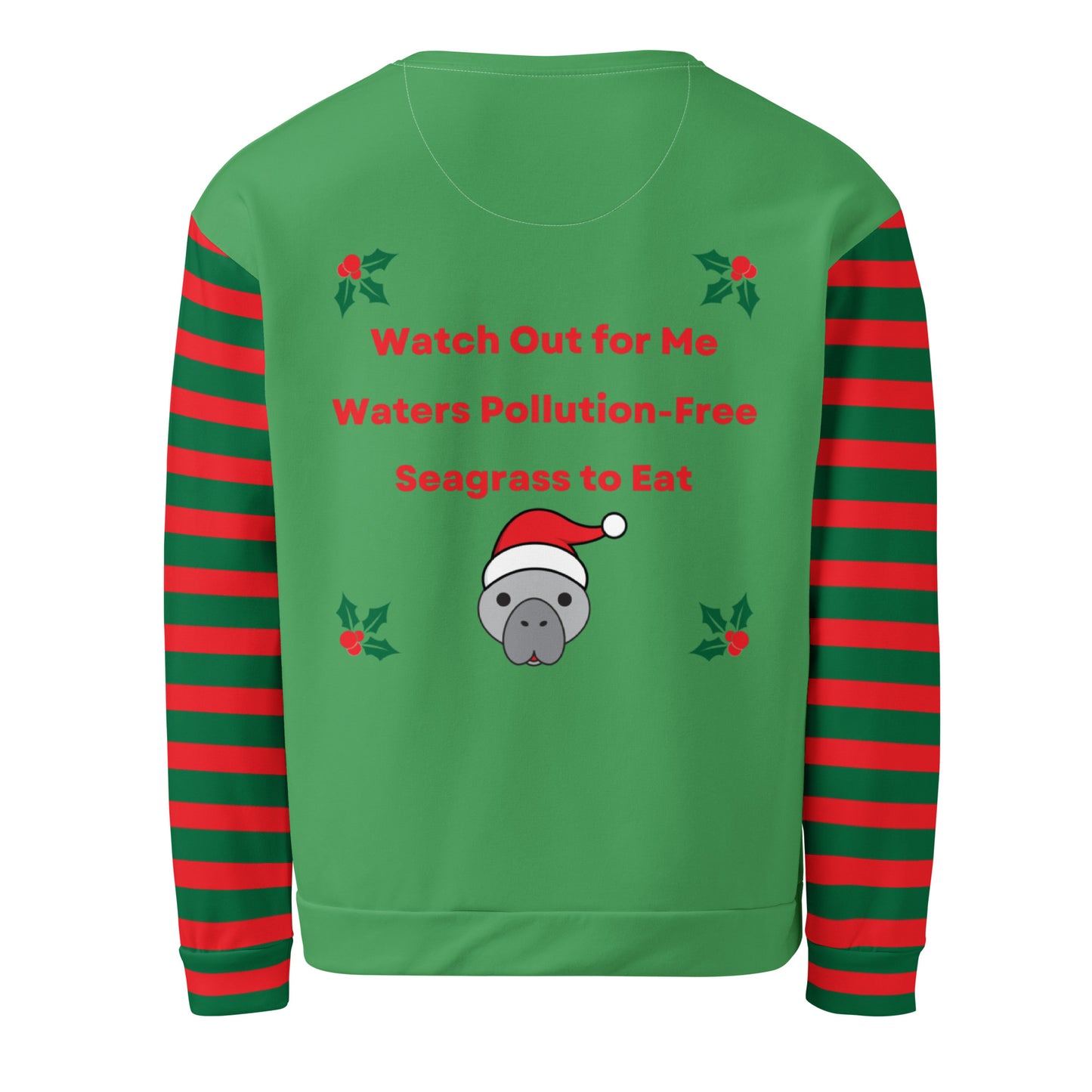 Christmas Manatee All Over Print Adult Unisex Sweatshirt