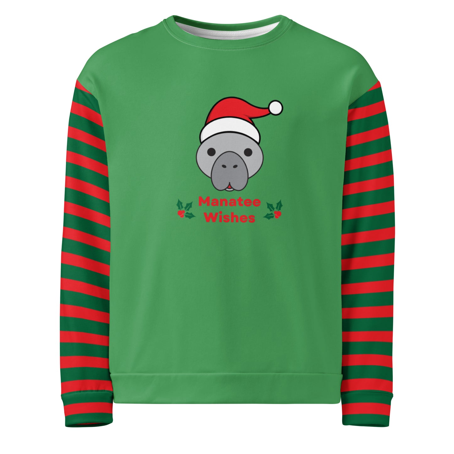 Christmas Manatee All Over Print Adult Unisex Sweatshirt